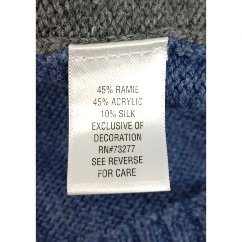 Croft & Barrow Women's XL Blue Winter Snowflake Snowman Zipper Cardigan Sweater